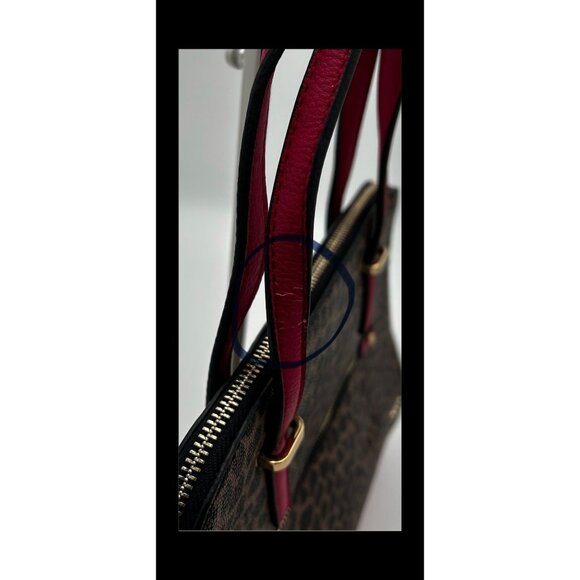 Kate Landry Leopard Print Handbag With Red Accents & Detachable Strap - Picture 7 of 8